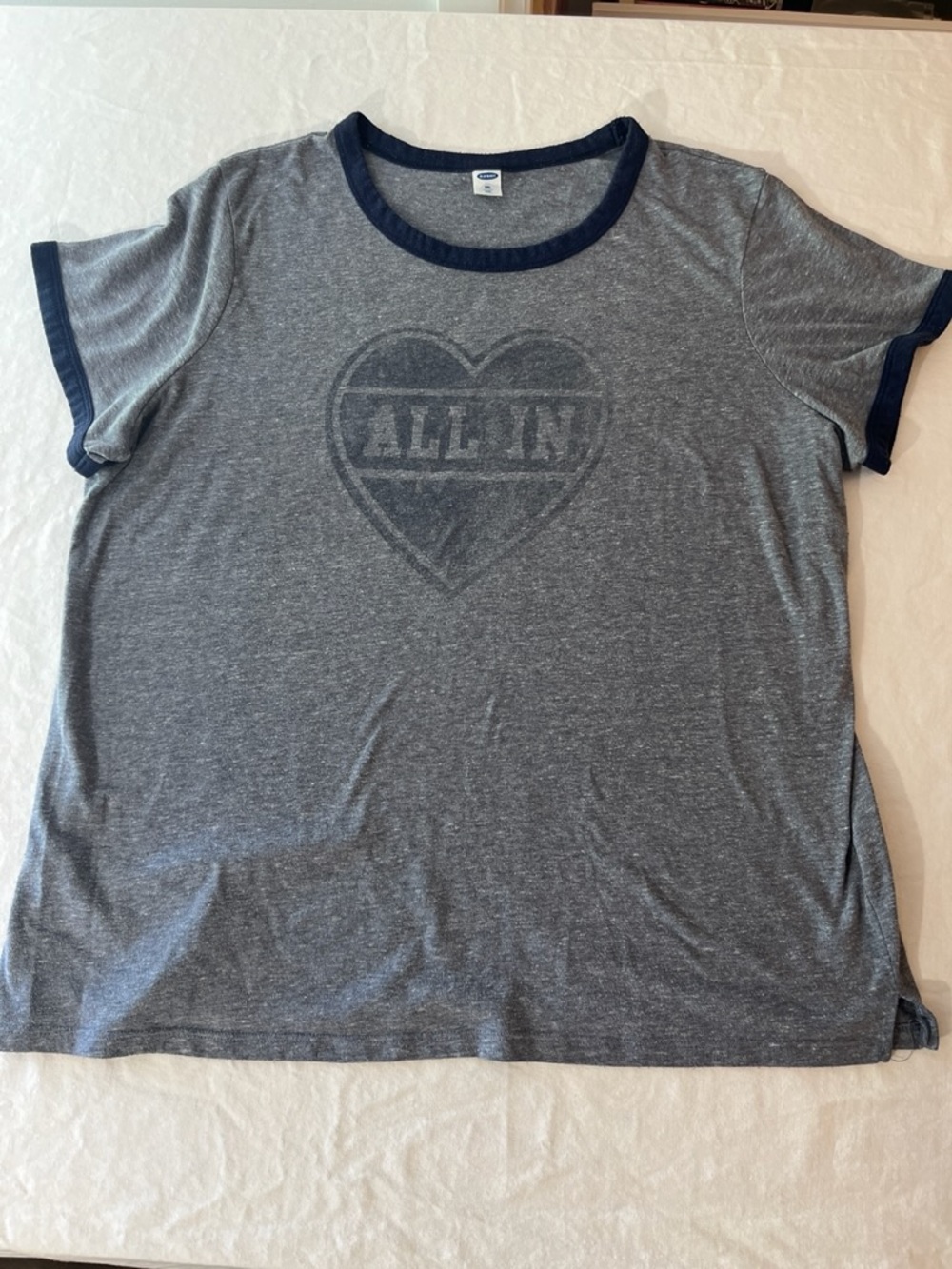 Mens - Old Navy Grey - 'ALL IN' Heart poker theme/candy XXL